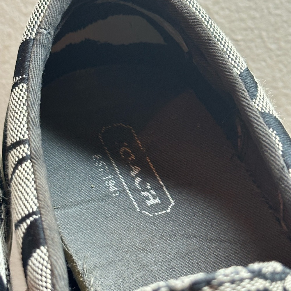 Coach Monogram Black and White Slip-Ons - Picture 11 of 13